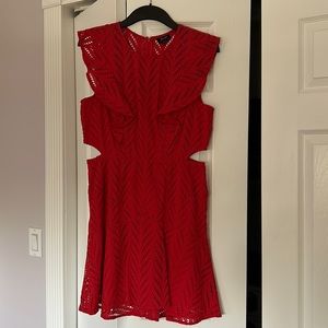 Like new. Worn once Bardot red lace cut out dress